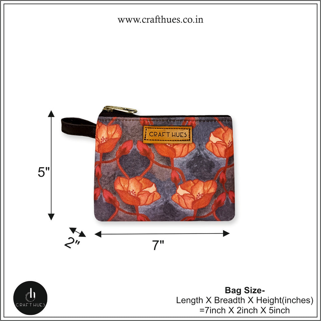 Orange Flower Art Nouveau Sling Pouch Combo