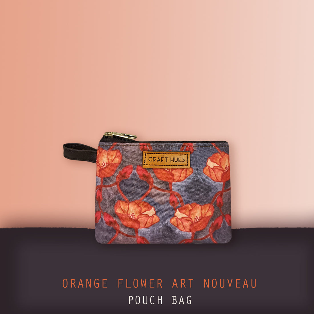 Orange Flower Art Nouveau Multi-purpose Pouch