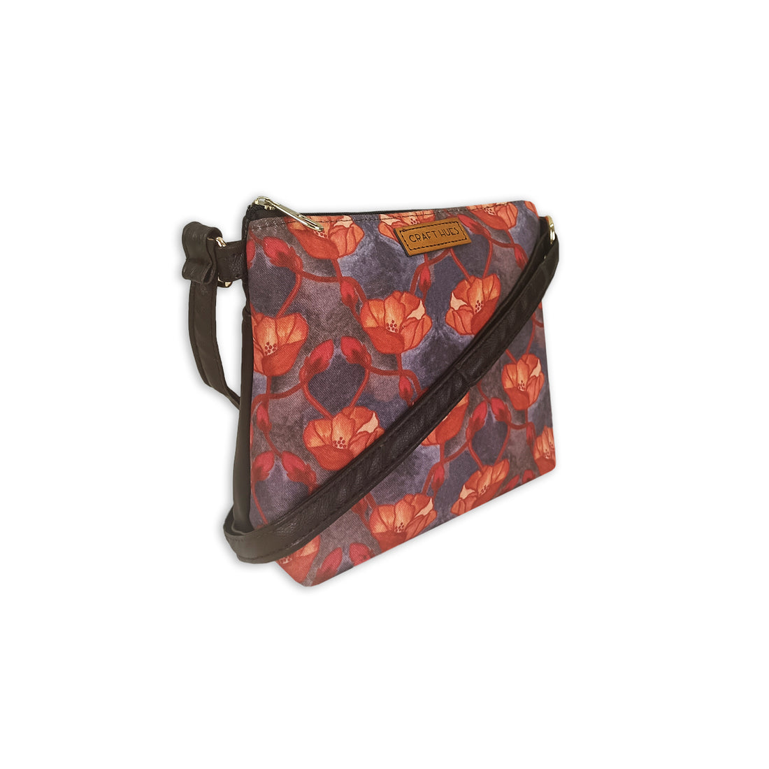 Orange Flower Art Nouveau Sling Pouch Combo