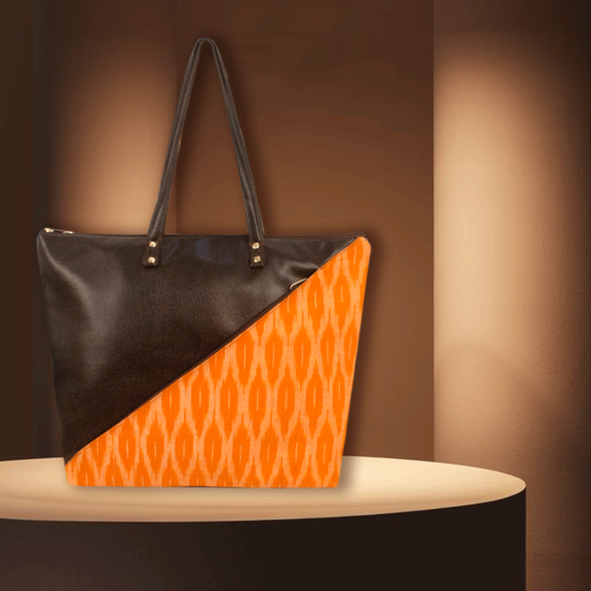 Summer Orange Ikat Office Bag