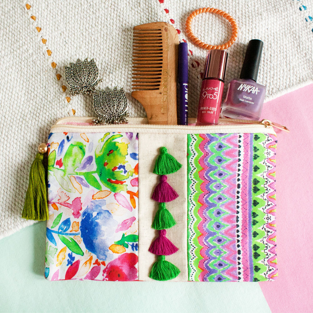 Pretty Garden Pouch combo of 2