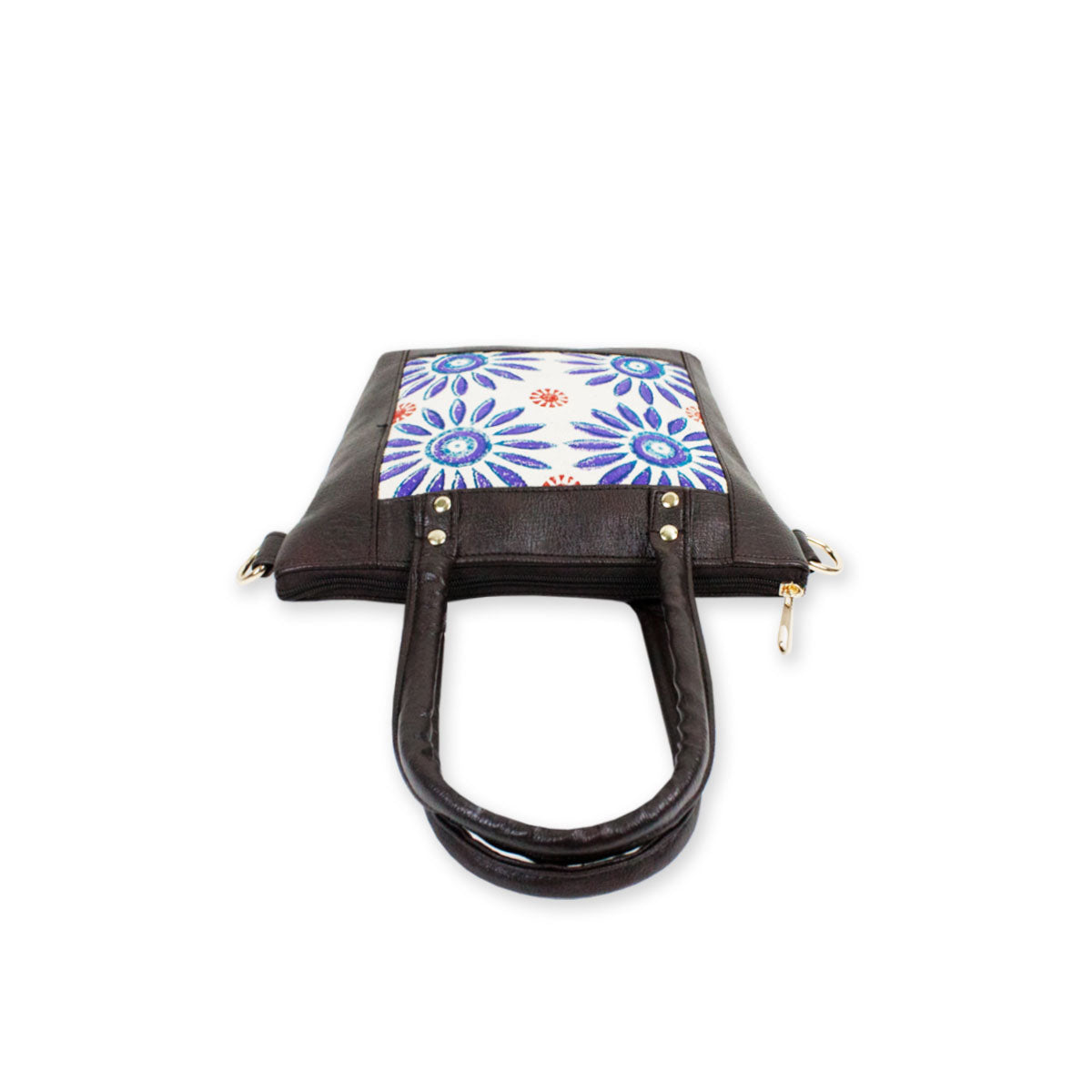 Block-Printed Bloom Handbag with Sling