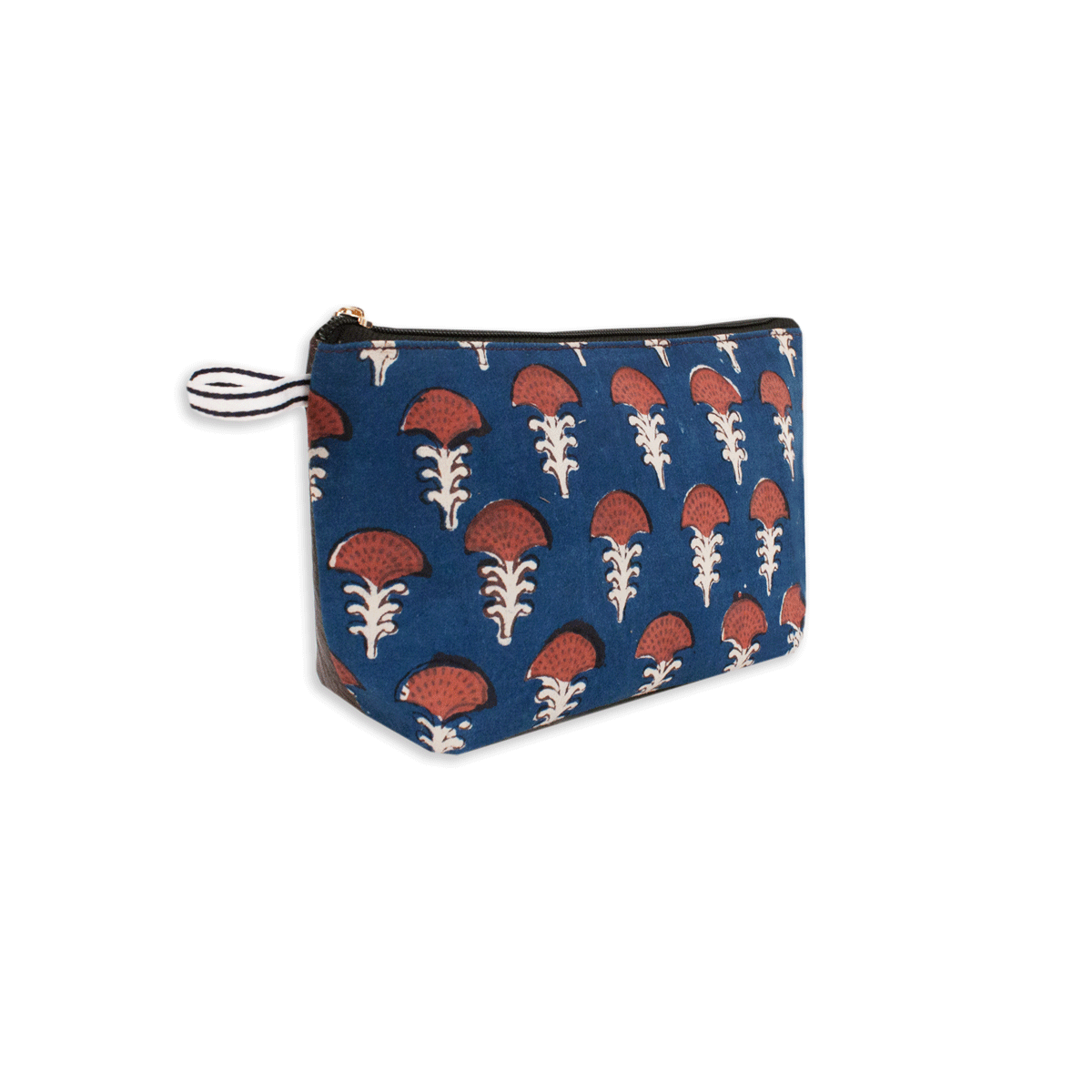 Red Buti Block Printed Pouch