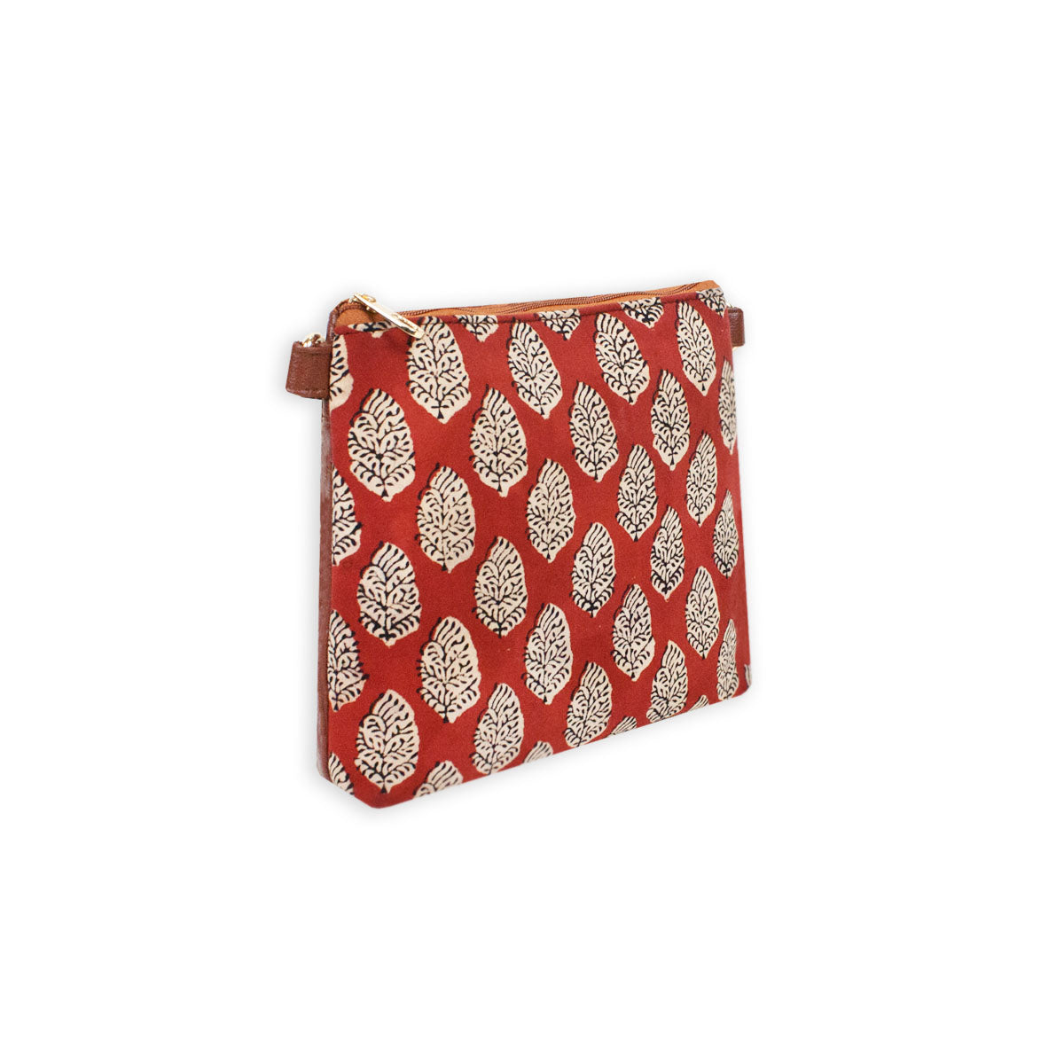 Block-Printed Red Buti Sling Bag