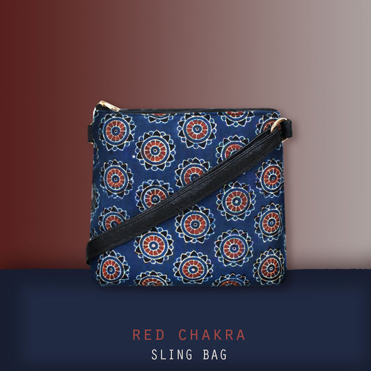 Block-Printed Red Chakra Sling Bag