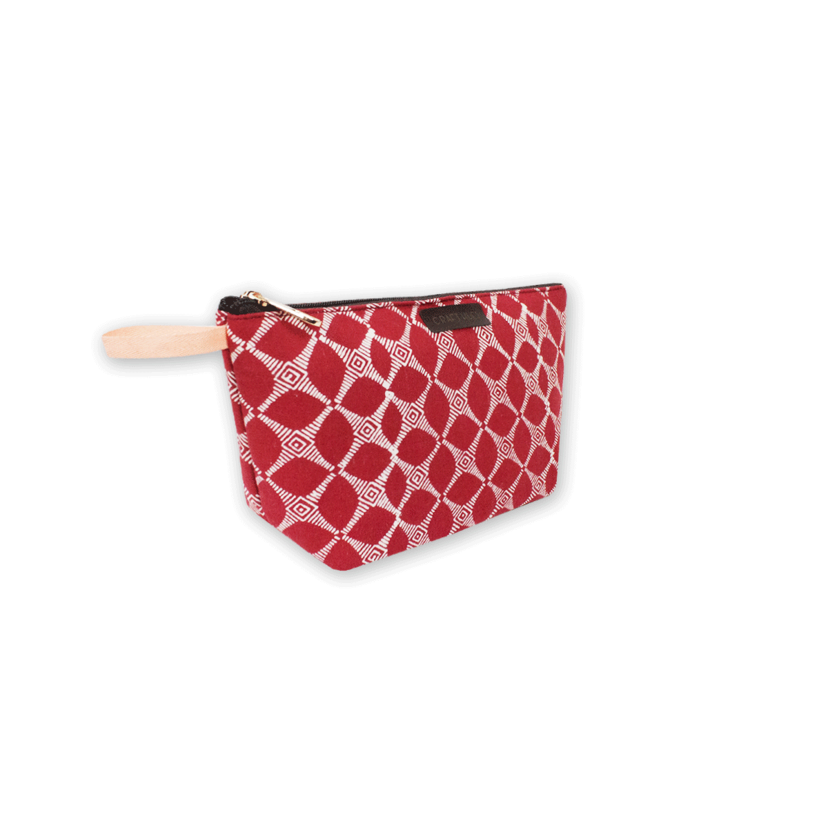 Red Petals Block Printed Pouch