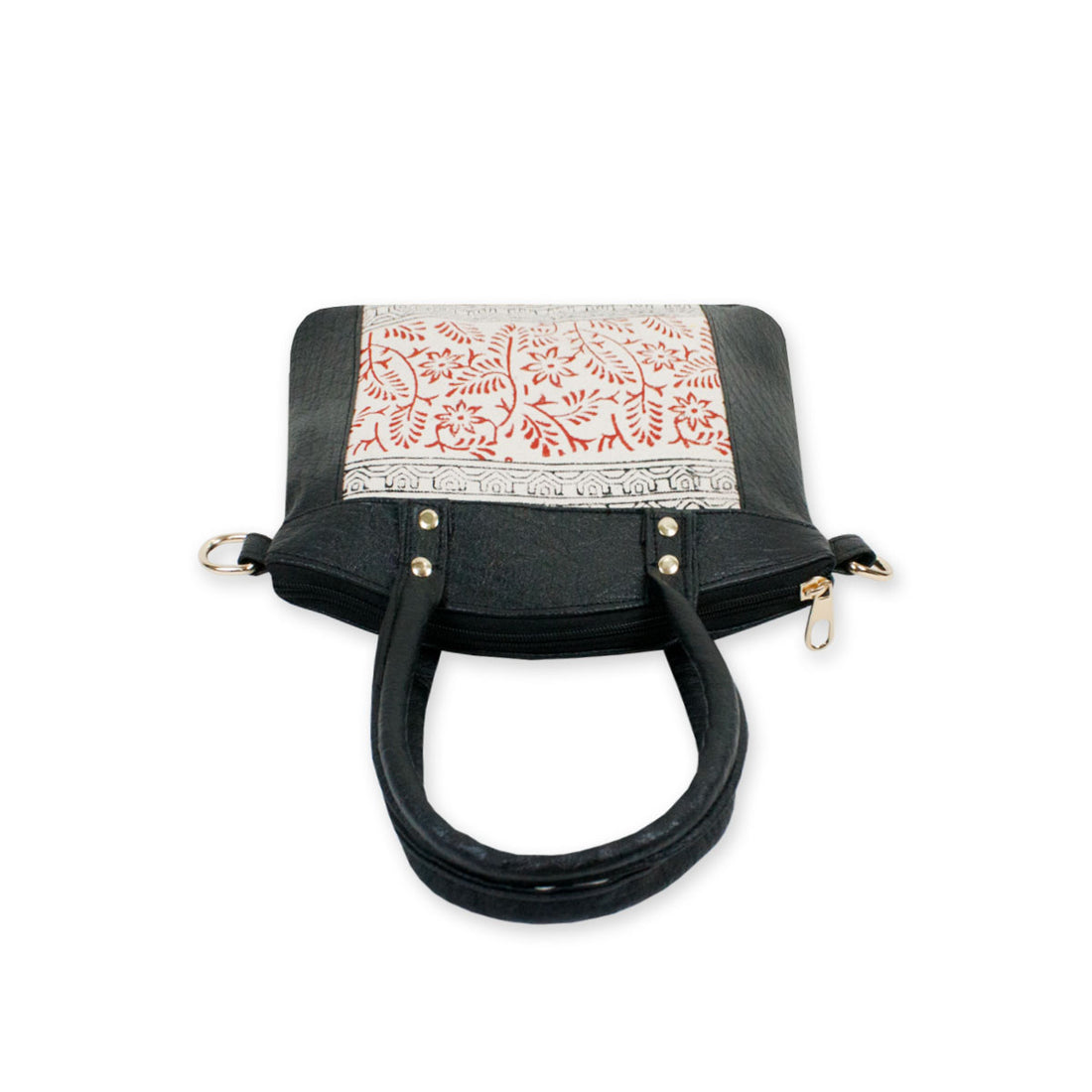 Block-Printed Garden Handbag with Sling