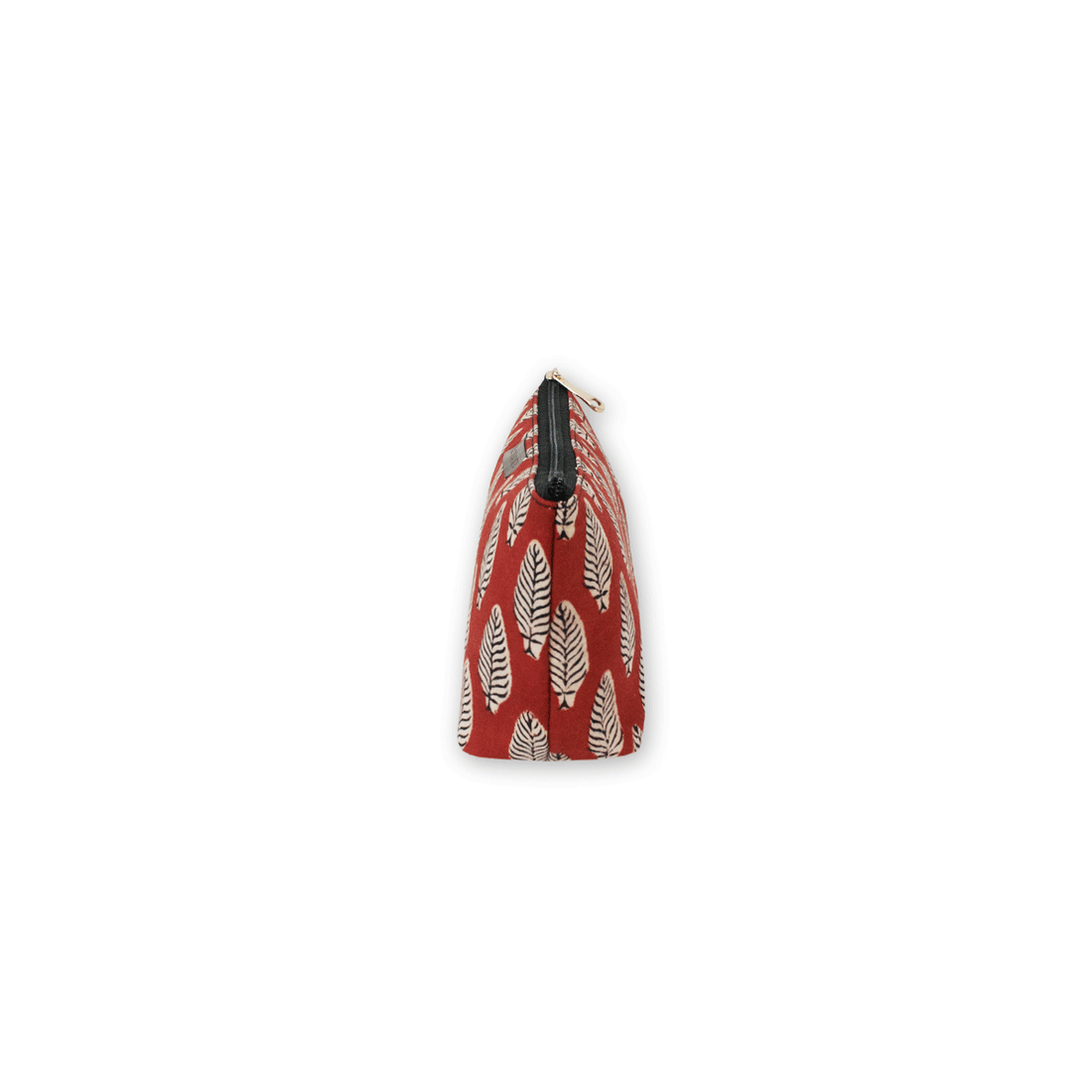 Red Leaves Block Printed Pouch