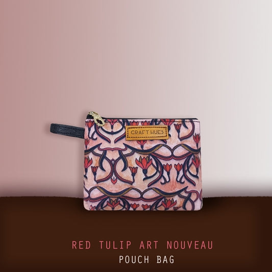 Red Tulip Art Nouveau Multi-purpose Pouch