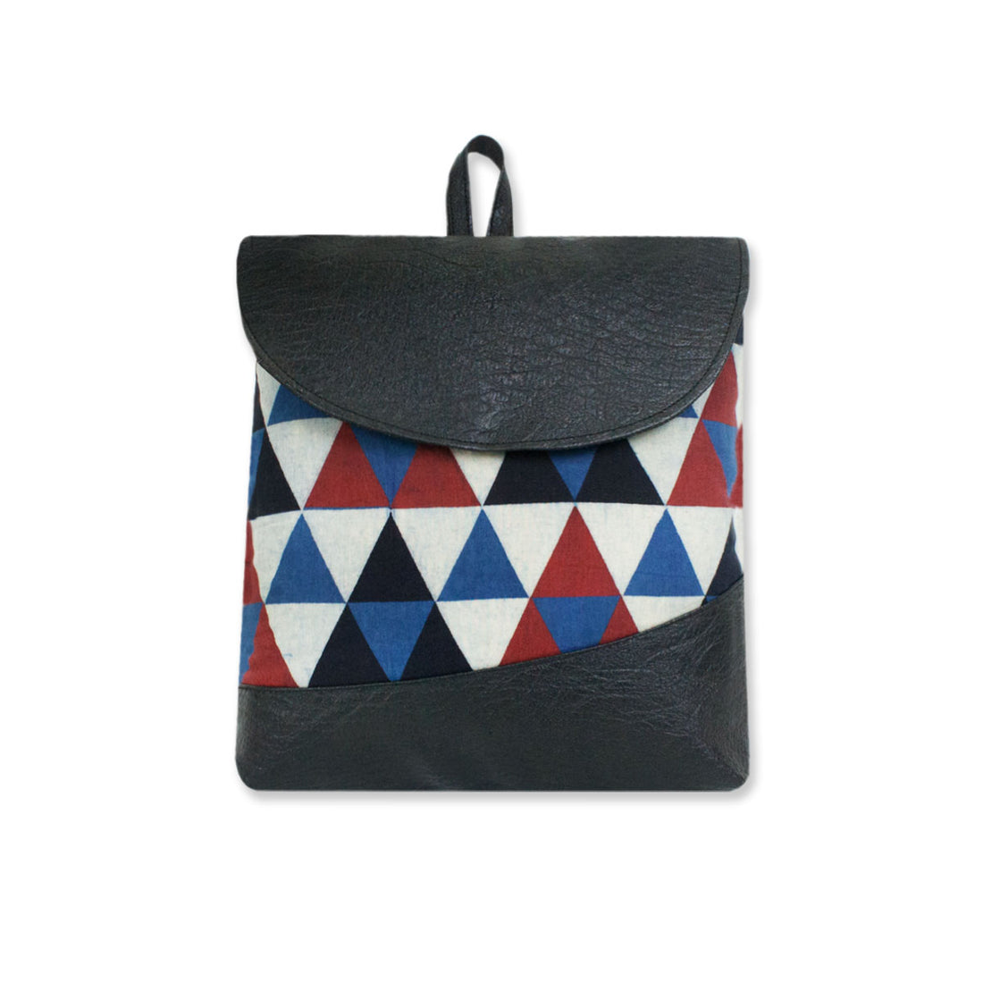 Triangles Block-printed Backpack