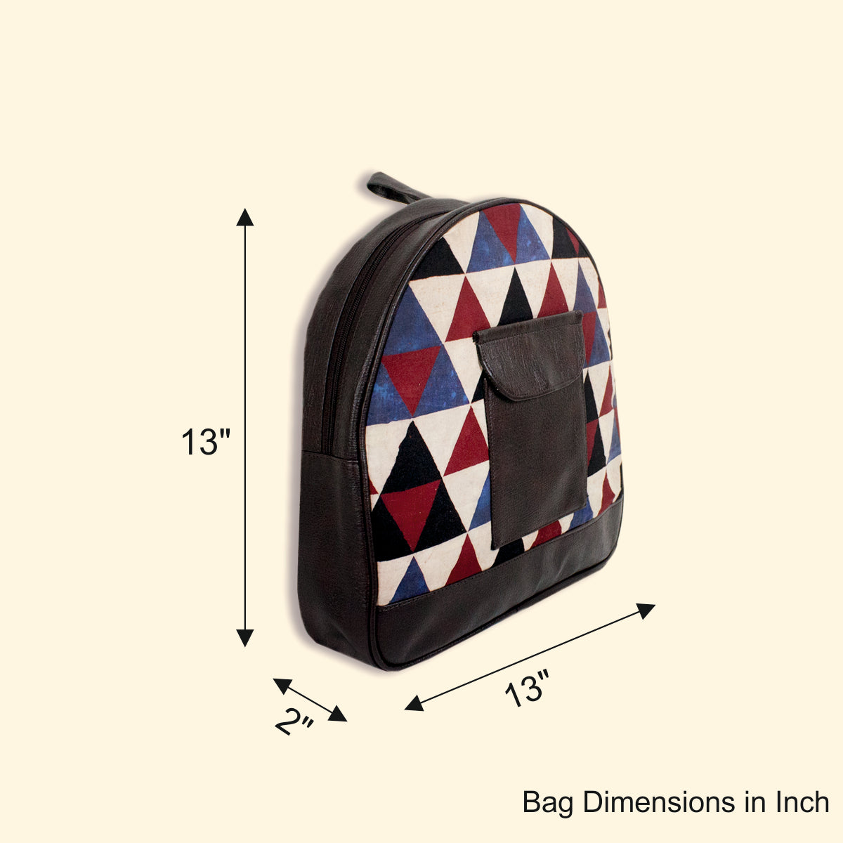 Triangle Maze Block-printed Backpack