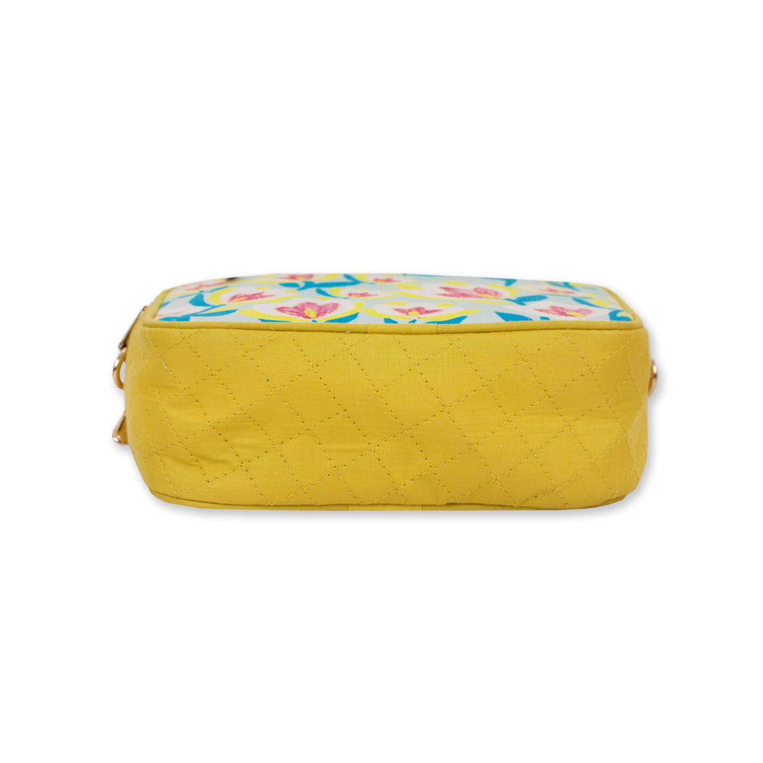 Yellow Flowers Double Side Print Box Sling Bag
