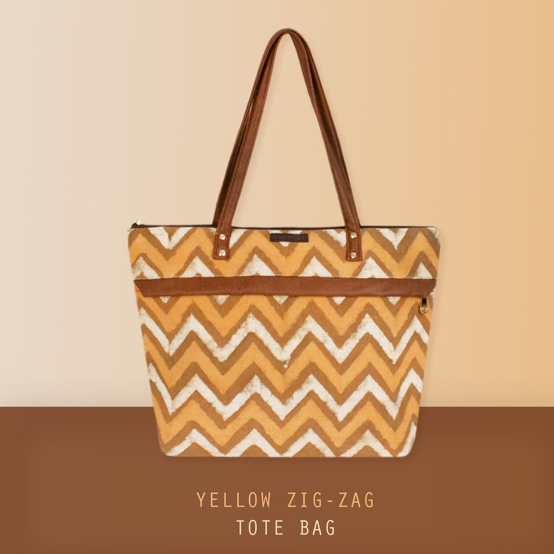 Zig Zag Block Printed Tote Bag
